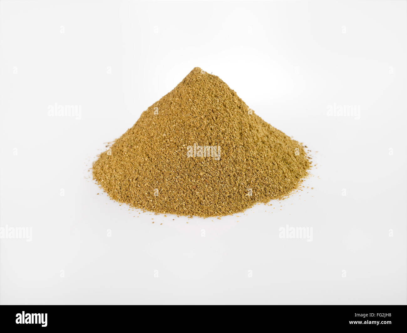 coriander and cumin powder on white background Chinese parsley, dhania