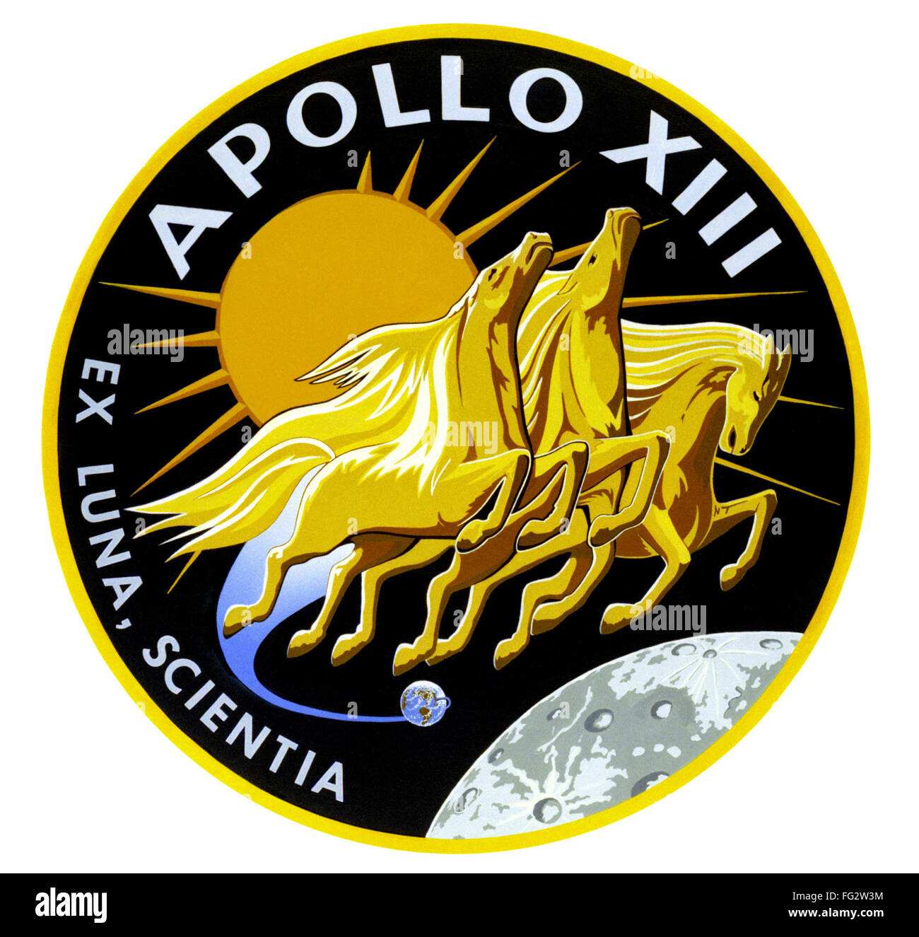 APOLLO 13: INSIGNIA, 1970. /nOfficial insignia of the Apollo 13 mission, 1970. Stock Photo