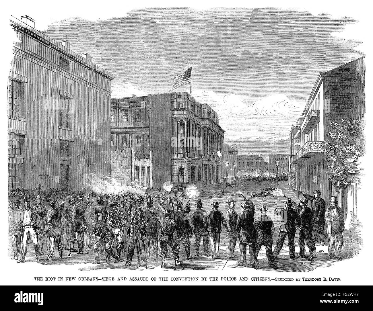 New Orleans Rae Riot NEW ORLEANS: RIOT, 1866. /nThe siege by white civilians and police of ...