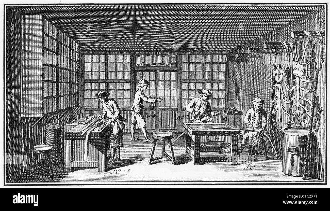 HARNESSMAKER, 18th CENTURY. /nA harnessmaking shop, with workers