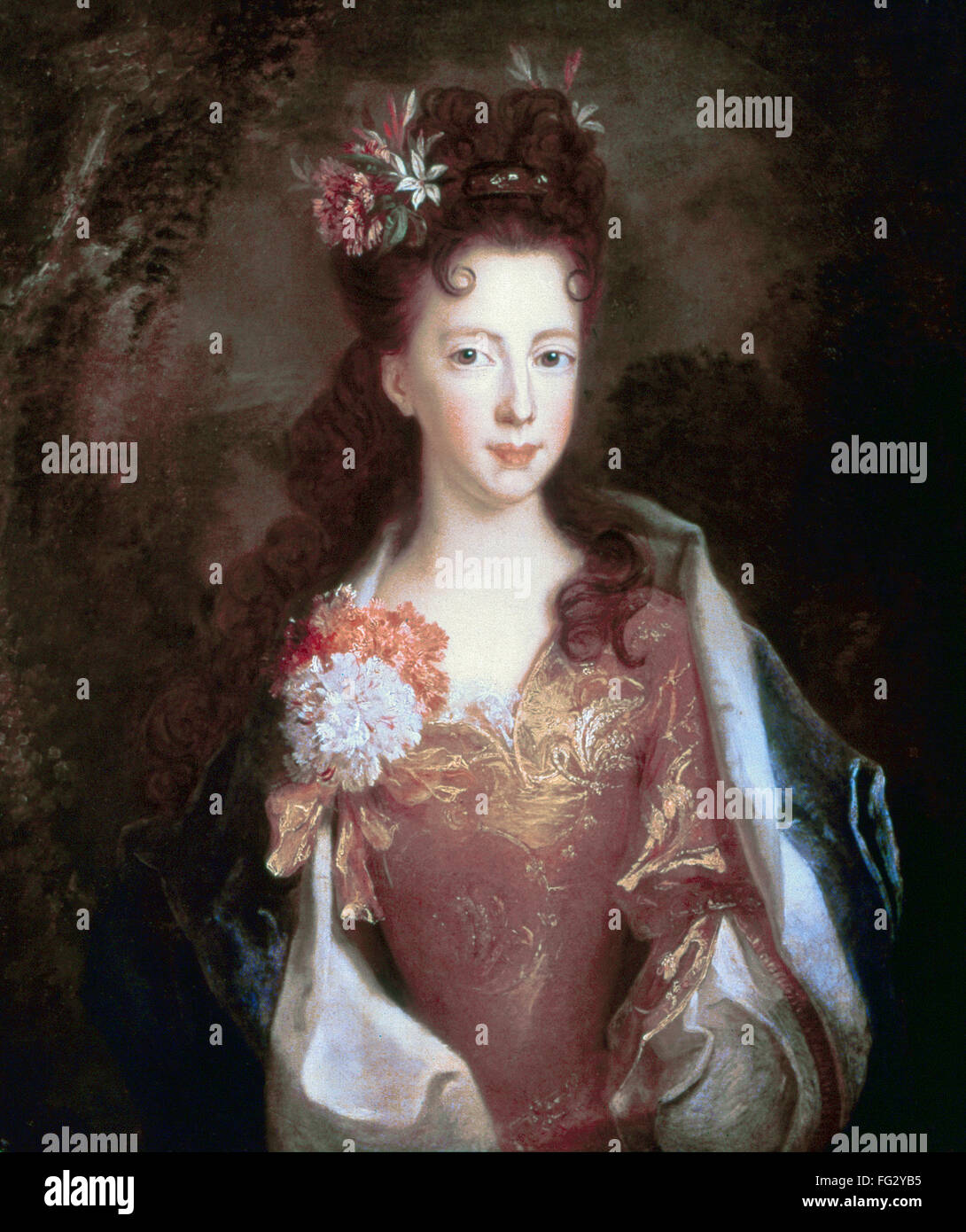LOUISA MARIA (1692-1712). /nLouisa Maria Theresa Stuart. Jacobite princess; sister of James Francis Edward Stuart, the Old Pretender. Oil on canvas, c1704, attributed to Alexis Simon Belle. Stock Photo