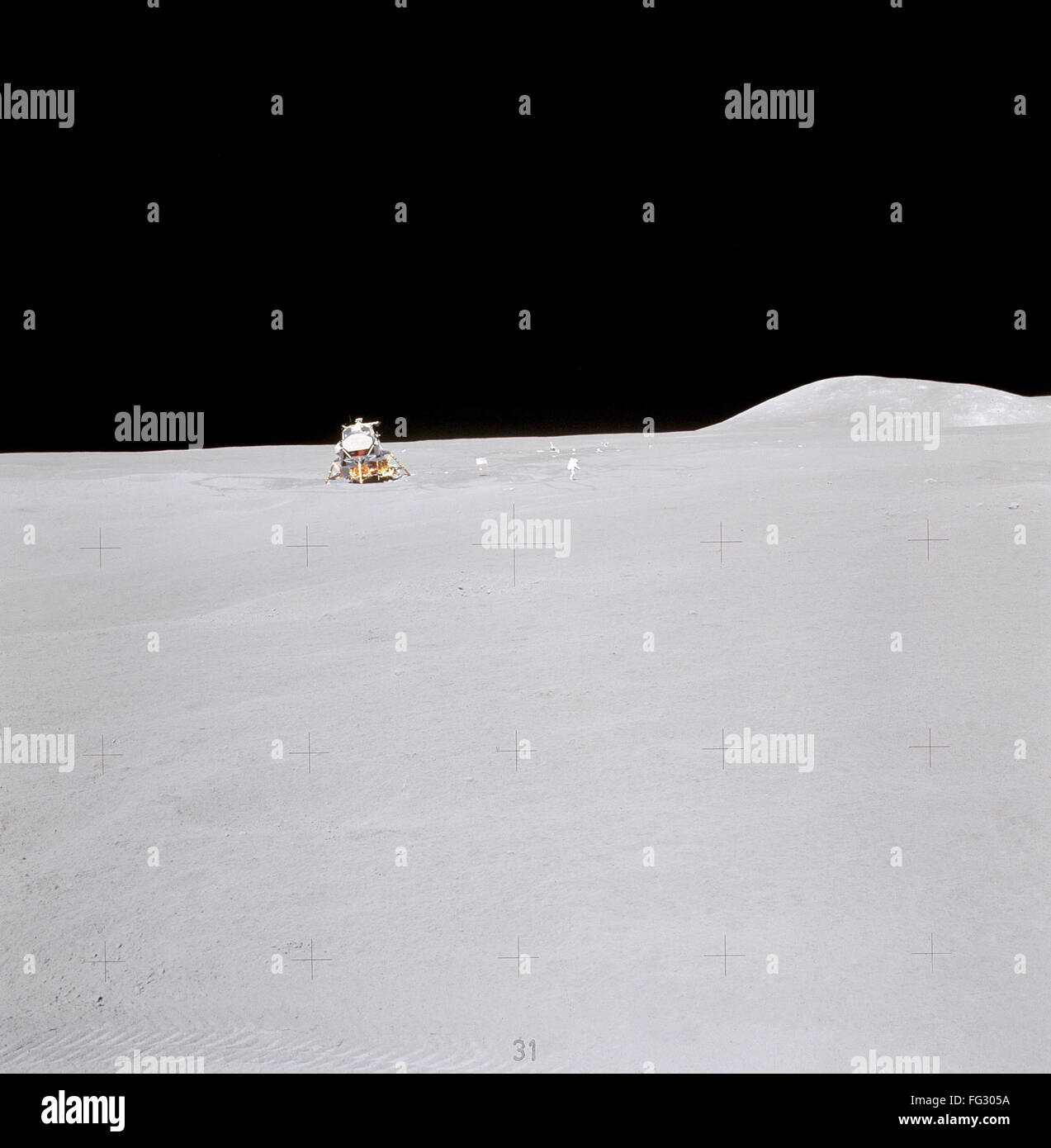 APOLLO 15: LUNAR MODULE. /nA distant view of the Apollo 15 Lunar Module