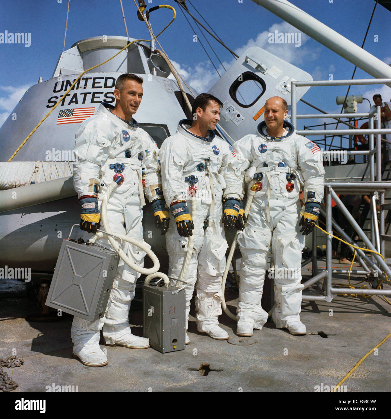 APOLLO 10: CREW, 1968. /nApollo 10 astronauts Eugene A. Cernan, John W