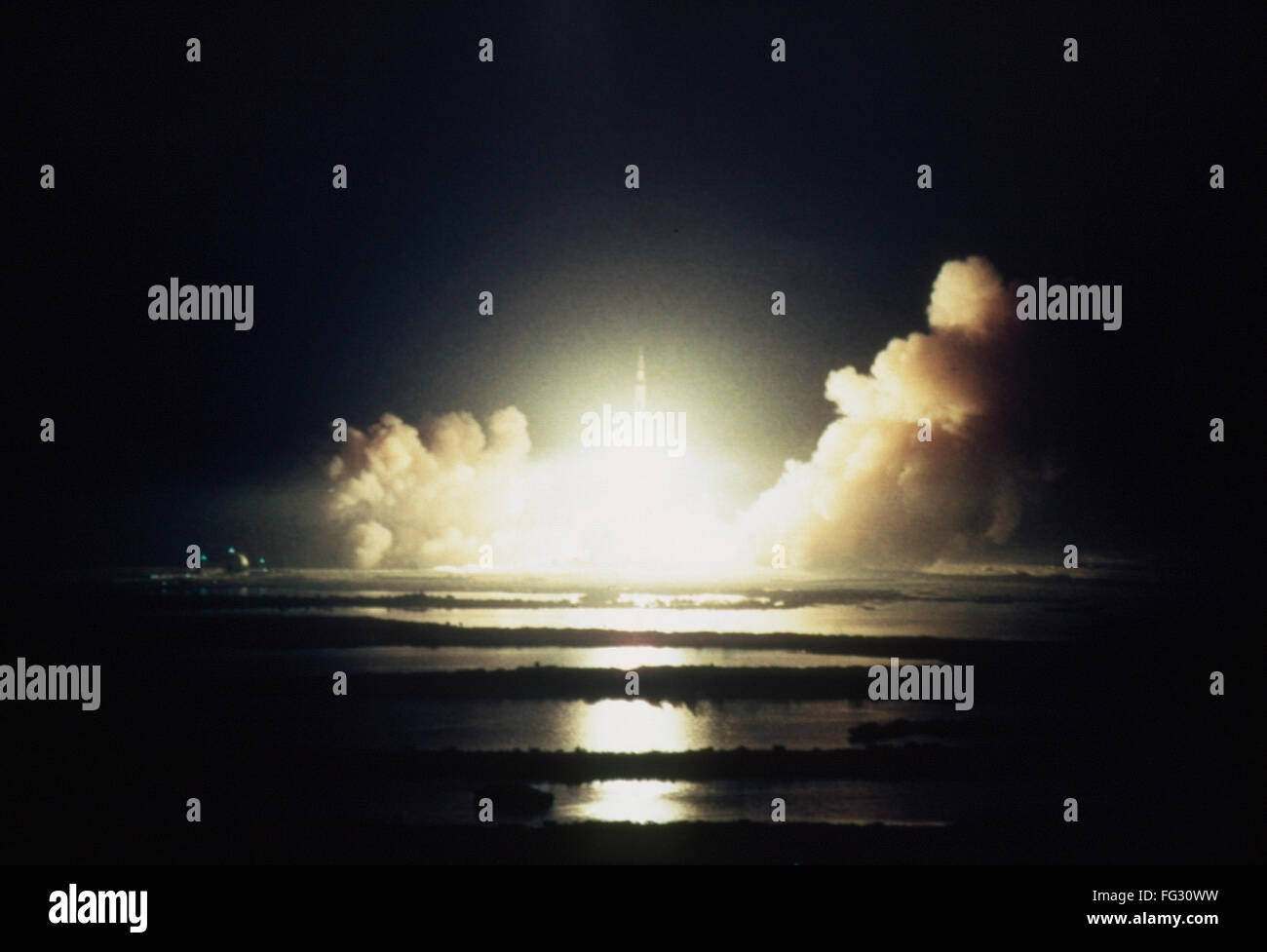 APOLLO 17 LAUNCH, 1972. /nNighttime launch of Apollo 17 at the Kennedy