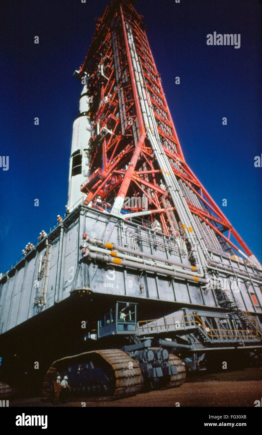 APOLLO 17: ROLLOUT, 1972. /nThe rollout of the Apollo 17 Saturn V at