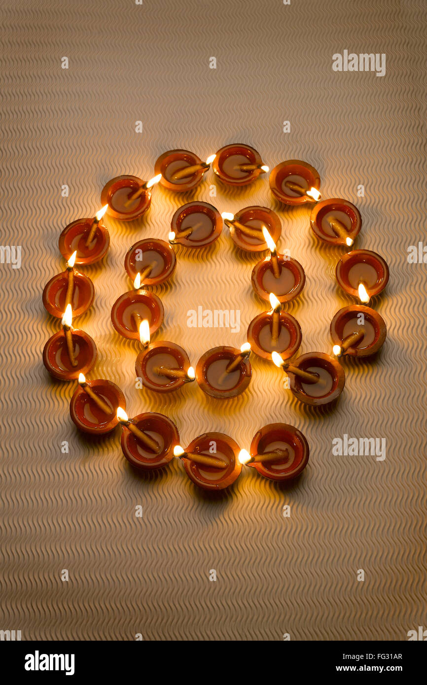 E Mail Symbol of Diyas Diwali Festival Stock Photo