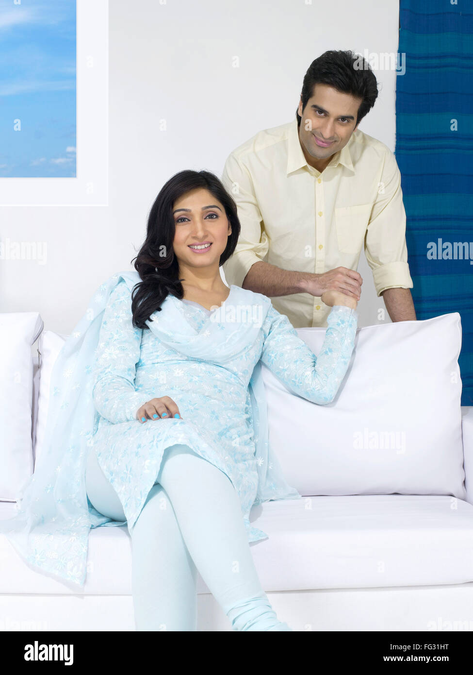 Young indian couple hold hands hi-res stock photography and images - Alamy