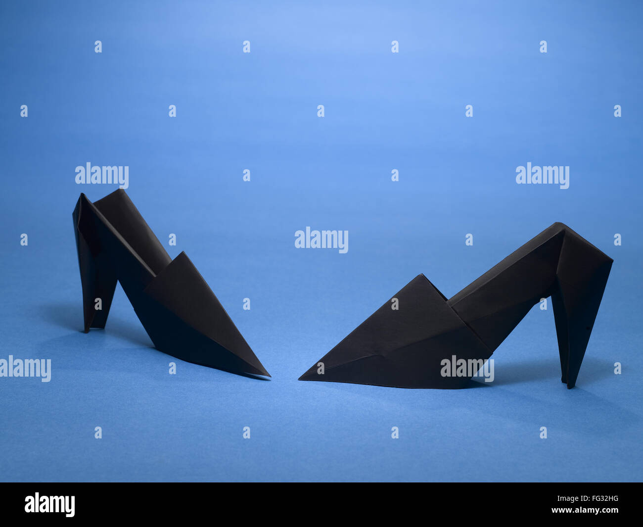 origami paper shoes Stock Photo