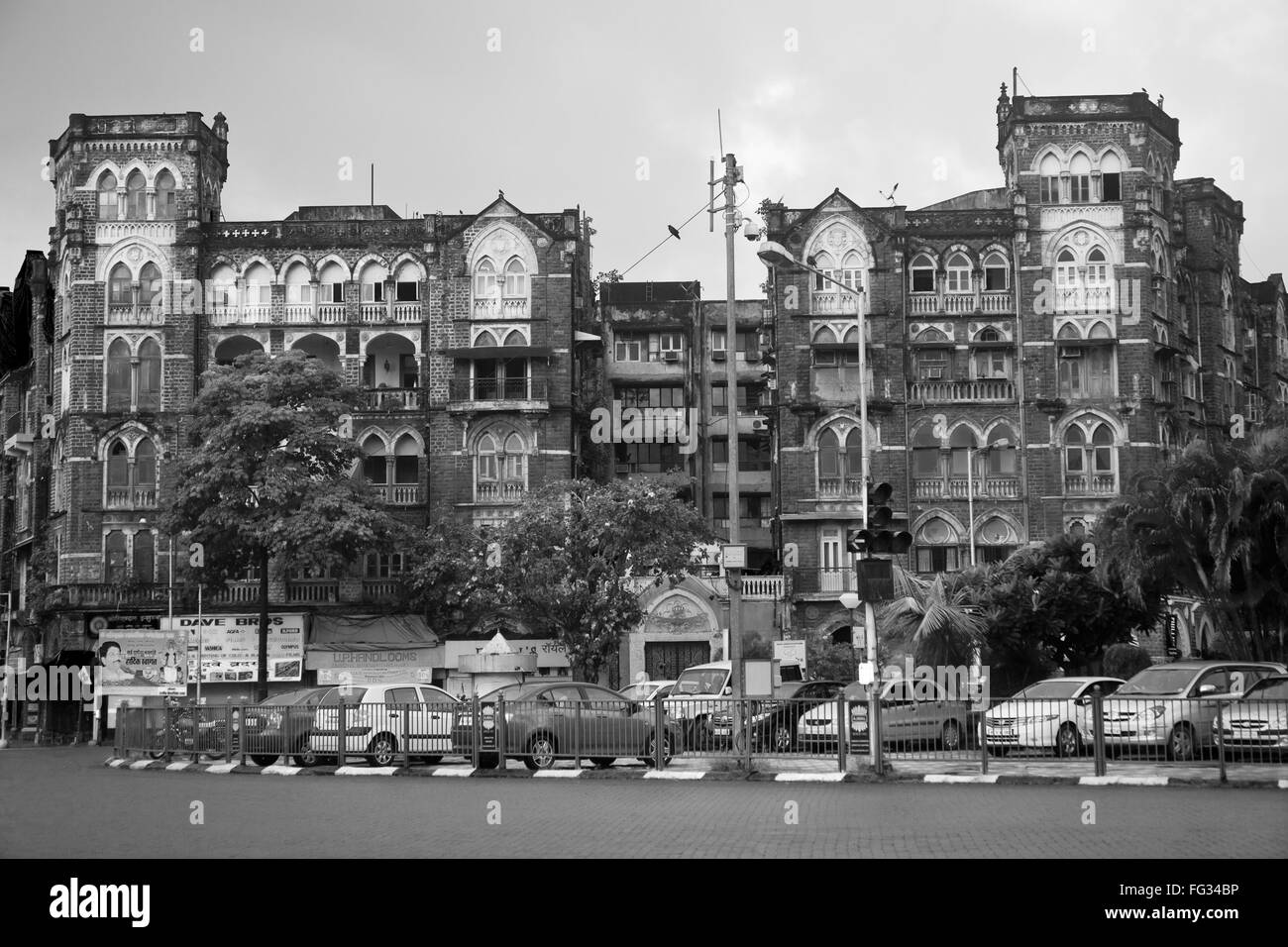 Indian mercantile mansion at s p mukherjee chowk ; Bombay ; Mumbai ; Maharashtra ; India 10 09 2010 Stock Photo