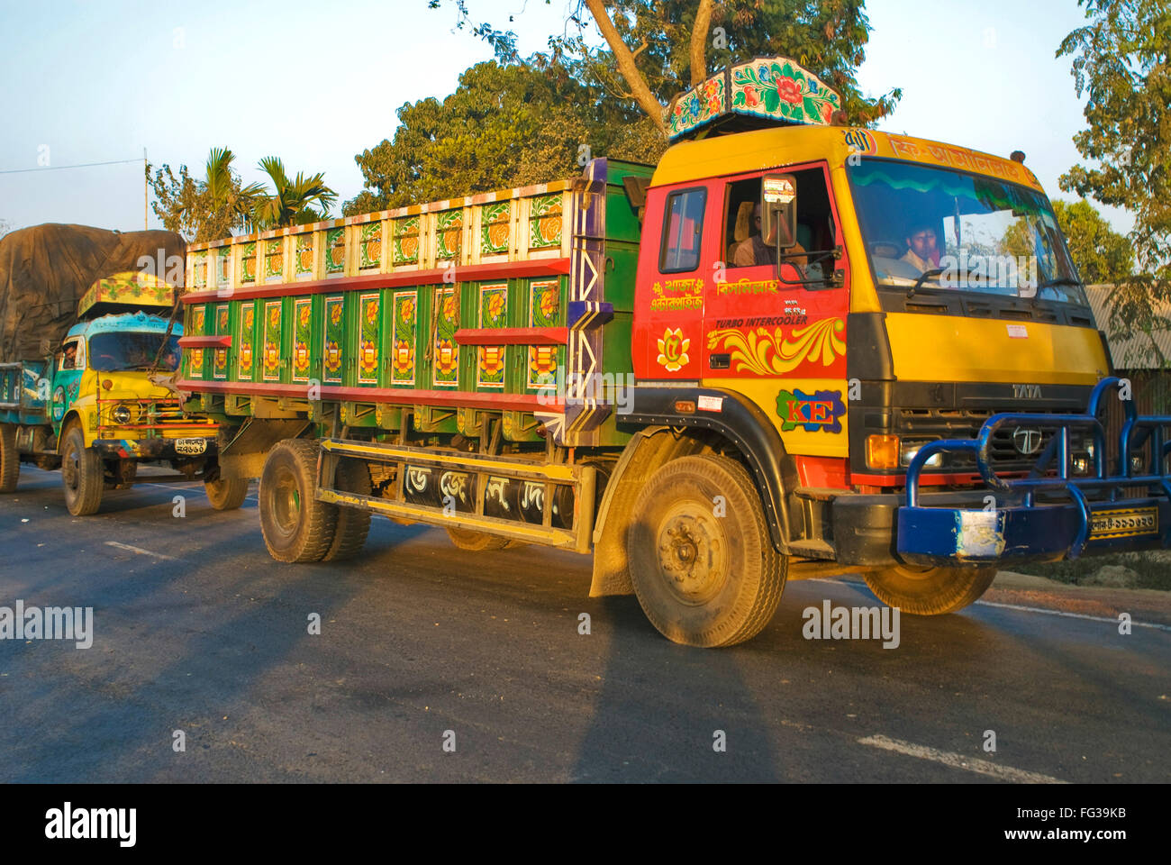 Painted truck at Highway ; Bangladesh Stock Photo