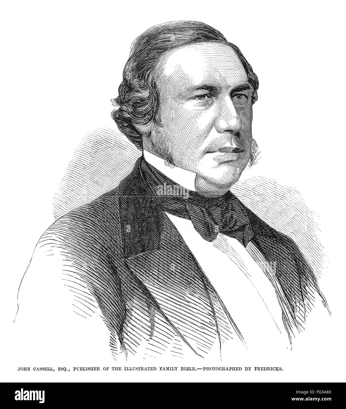 JOHN CASSELL (1817-1865). /nEnglish publisher. Wood engraving, American, 1860. Stock Photo