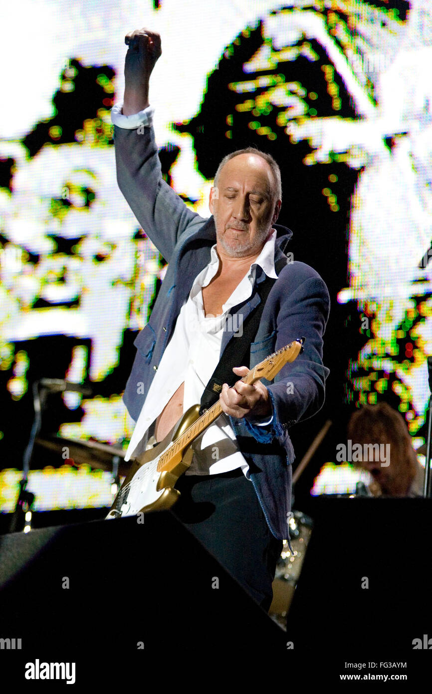 The Who performing live on the pyramid stage at the Glastonbury