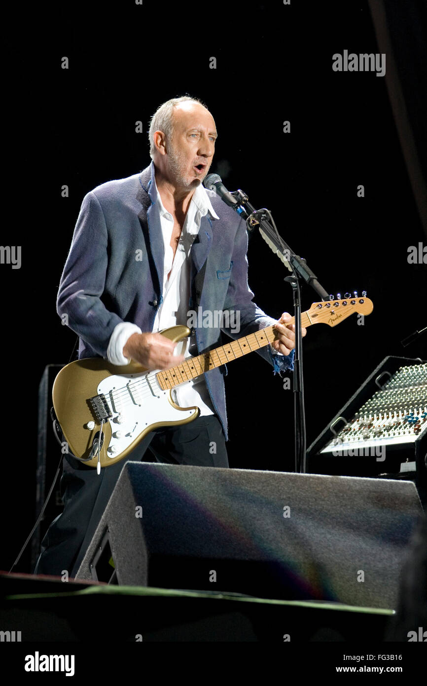 The Who performing live on the pyramid stage at the Glastonbury