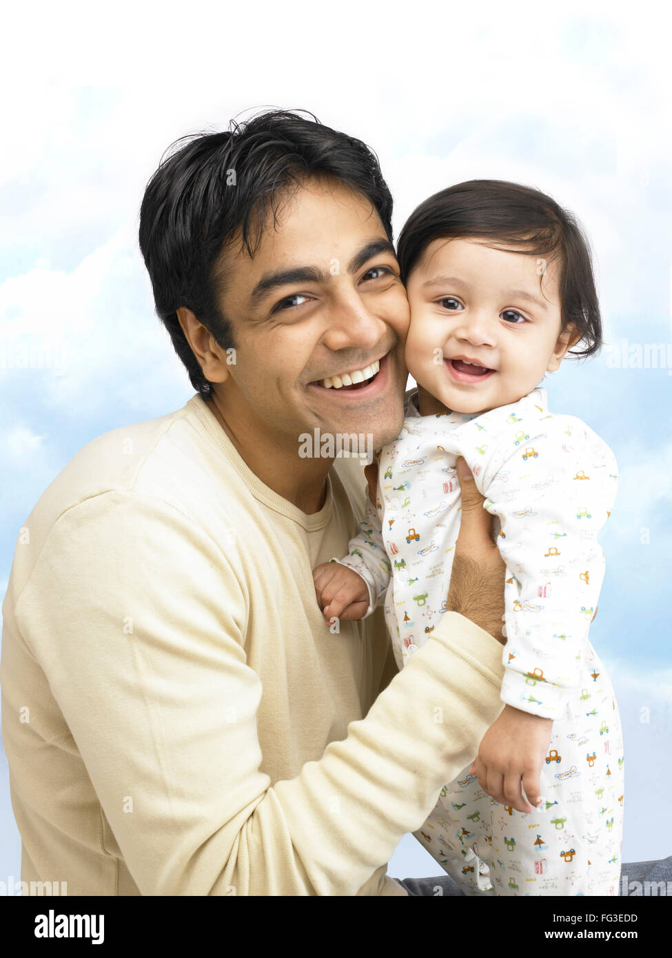 Father baby, man child, father daughter, MR#702O;702A Stock Photo