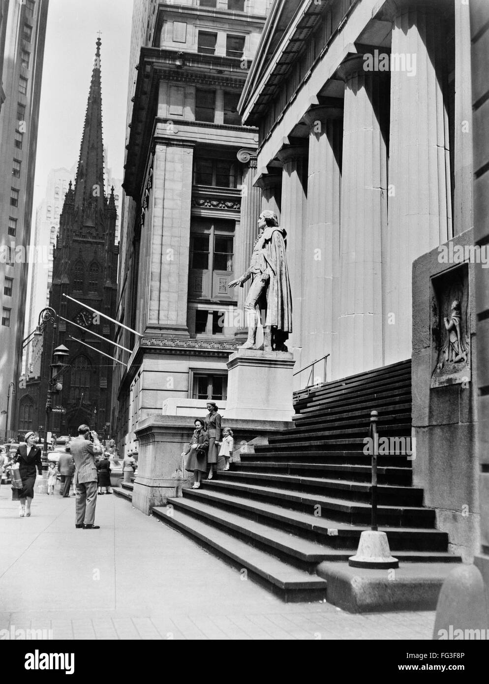 NEW YORK: FEDERAL HALL. /nFederal Hall at 26 Wall Street in New York City, built in 1842. Photograph, 1937. Stock Photo