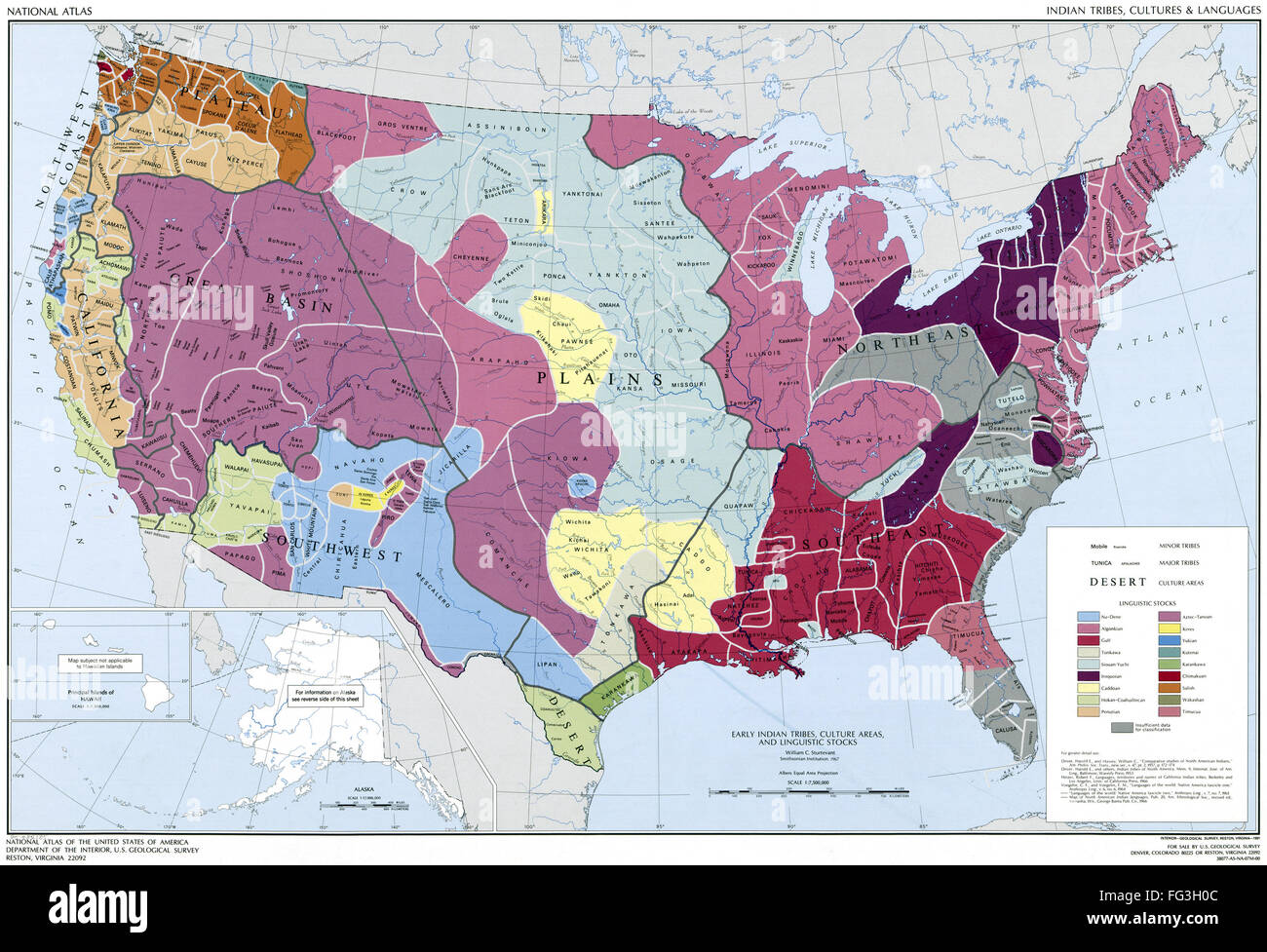 MAP AMERICAN INDIANS n 39 Early - Map American Indians Nearly Indian Tribes Culture Areas And Linguistic FG3H0C
