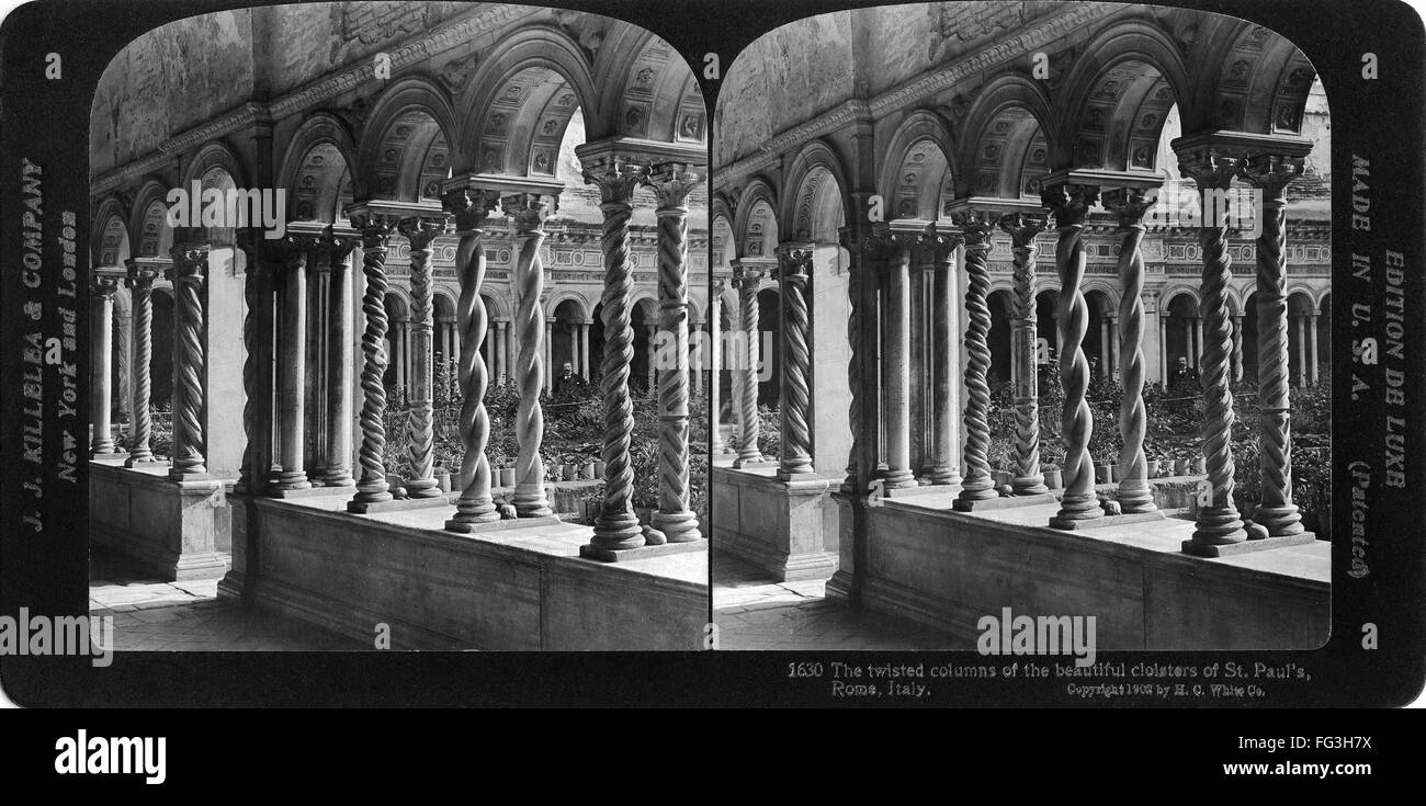 Saint Paul Column Rome ROME: ST. PAUL'S CLOISTERS. /nThe twisted columns at the cloisters of ...