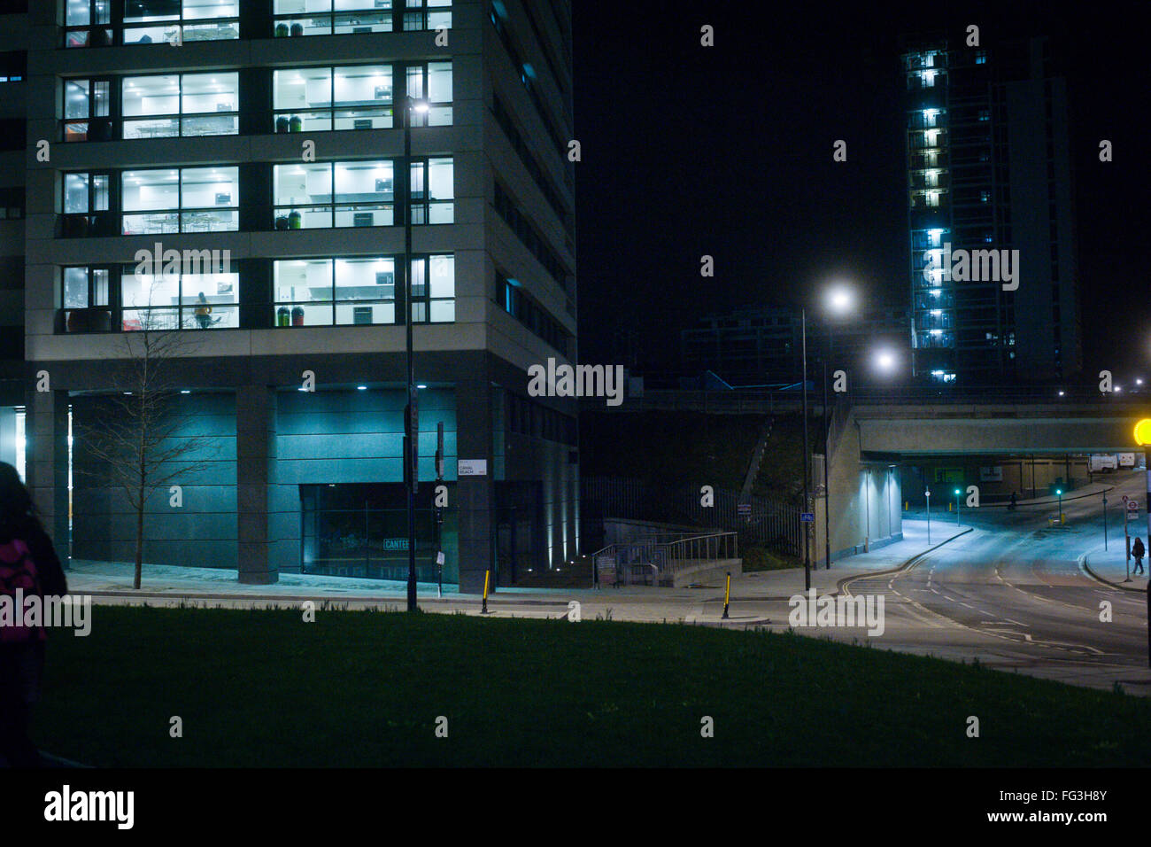 Office block after hours Stock Photo Alamy