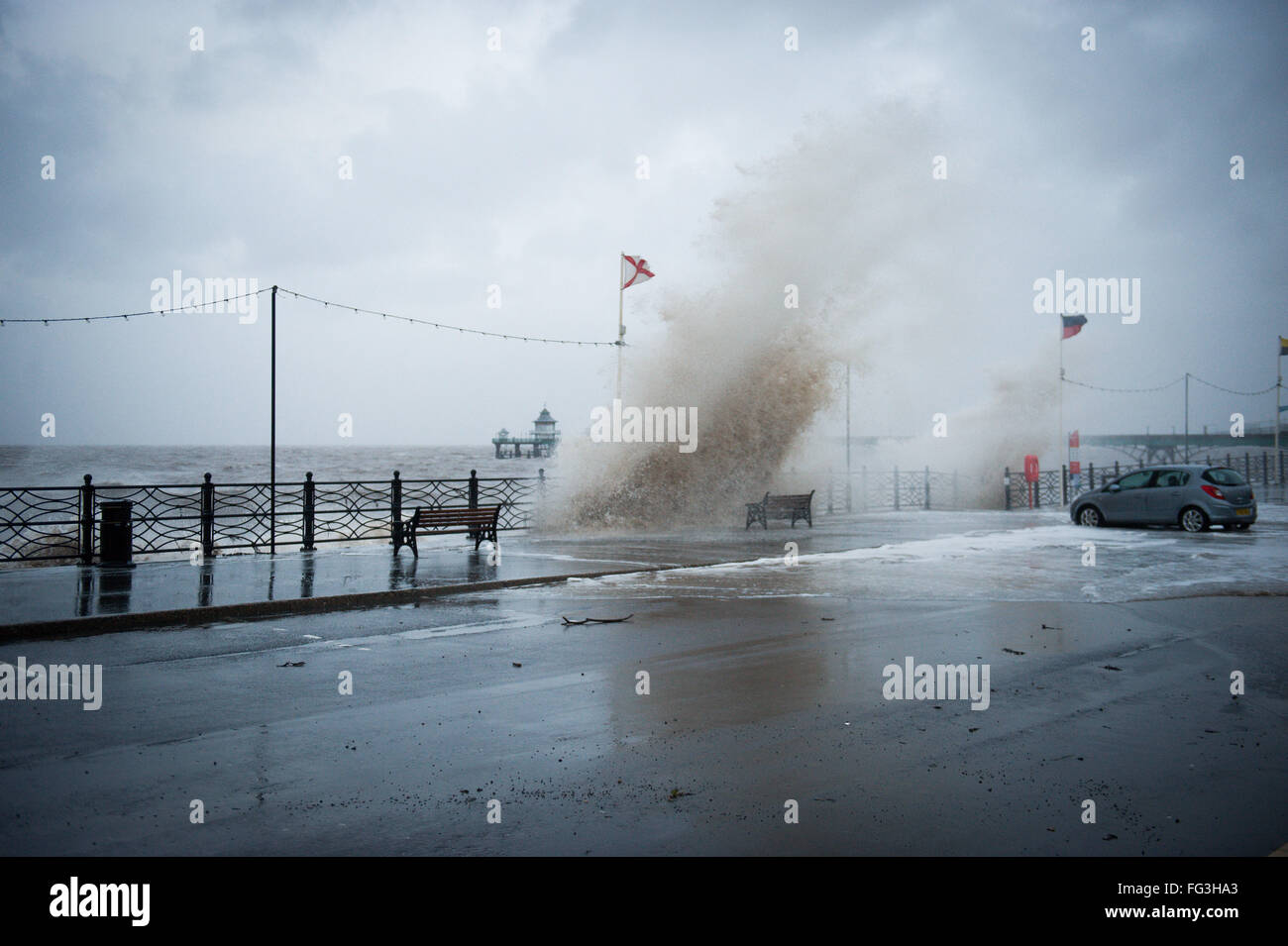 Bad weather in Weston Supermare Storm Imogen Stock Photo Alamy