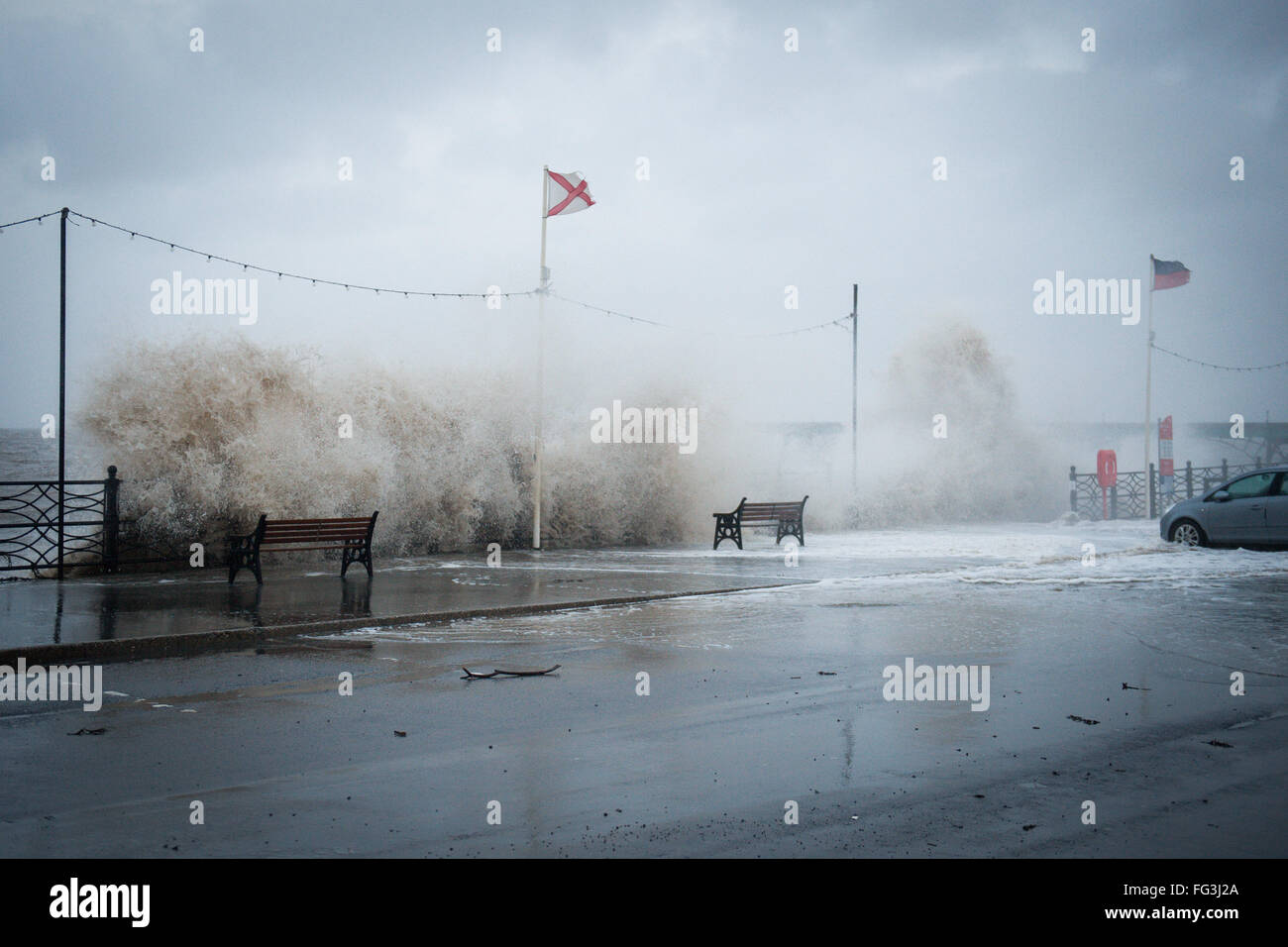 Bad weather in Weston Supermare Storm Imogen Stock Photo Alamy