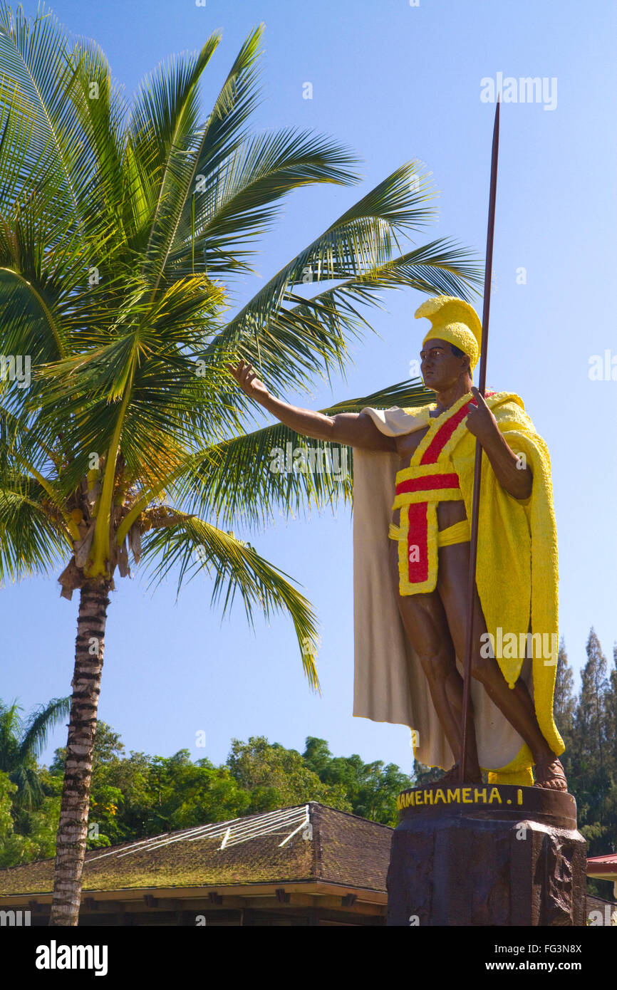 King Kamehameha statue at Hawi on the Big Island of Hawaii, USA Stock Photo Alamy