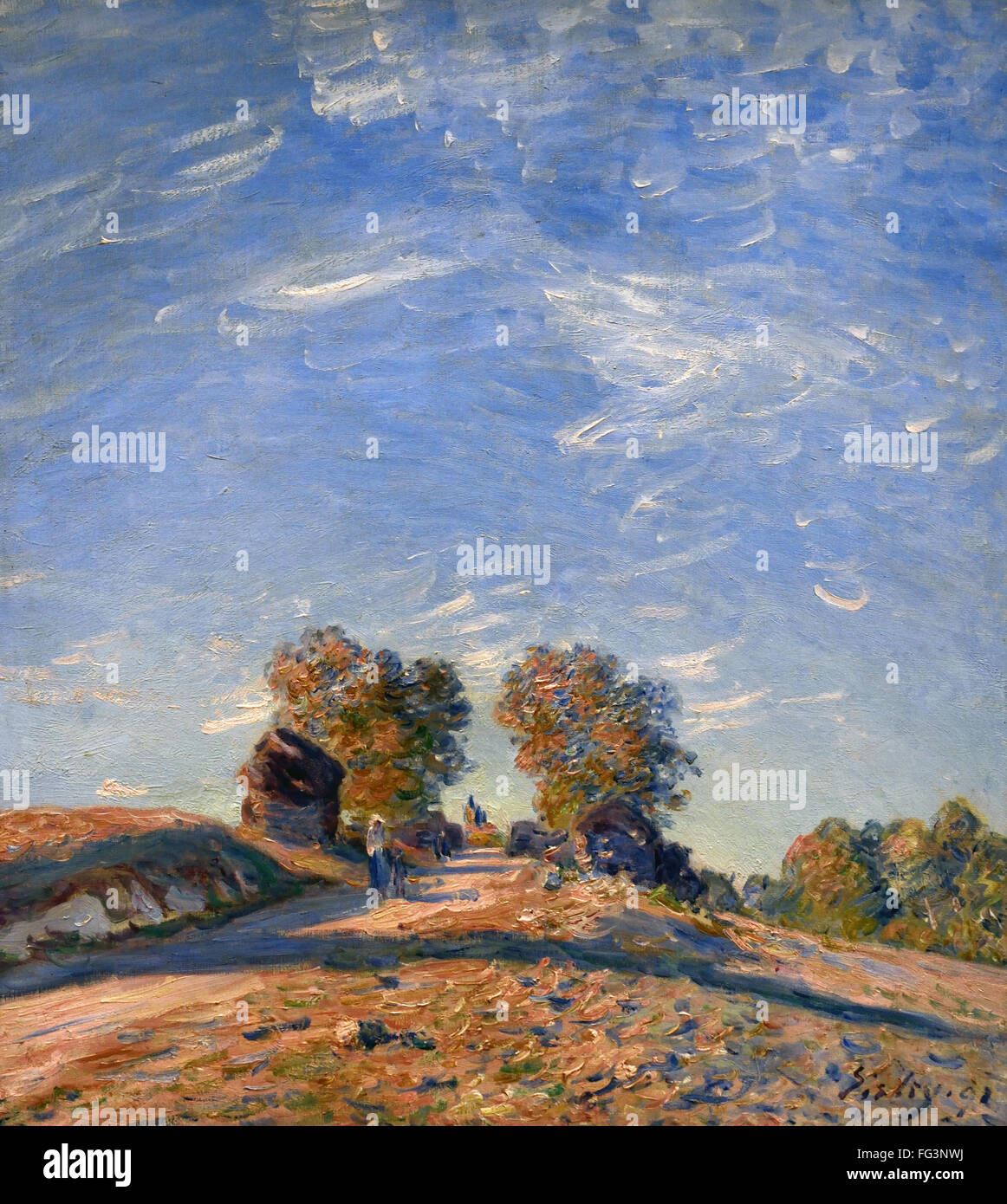 Uphill path to the sun ALFRED SISLEY (1839 - 1899)  British / French Impressionist France Stock Photo