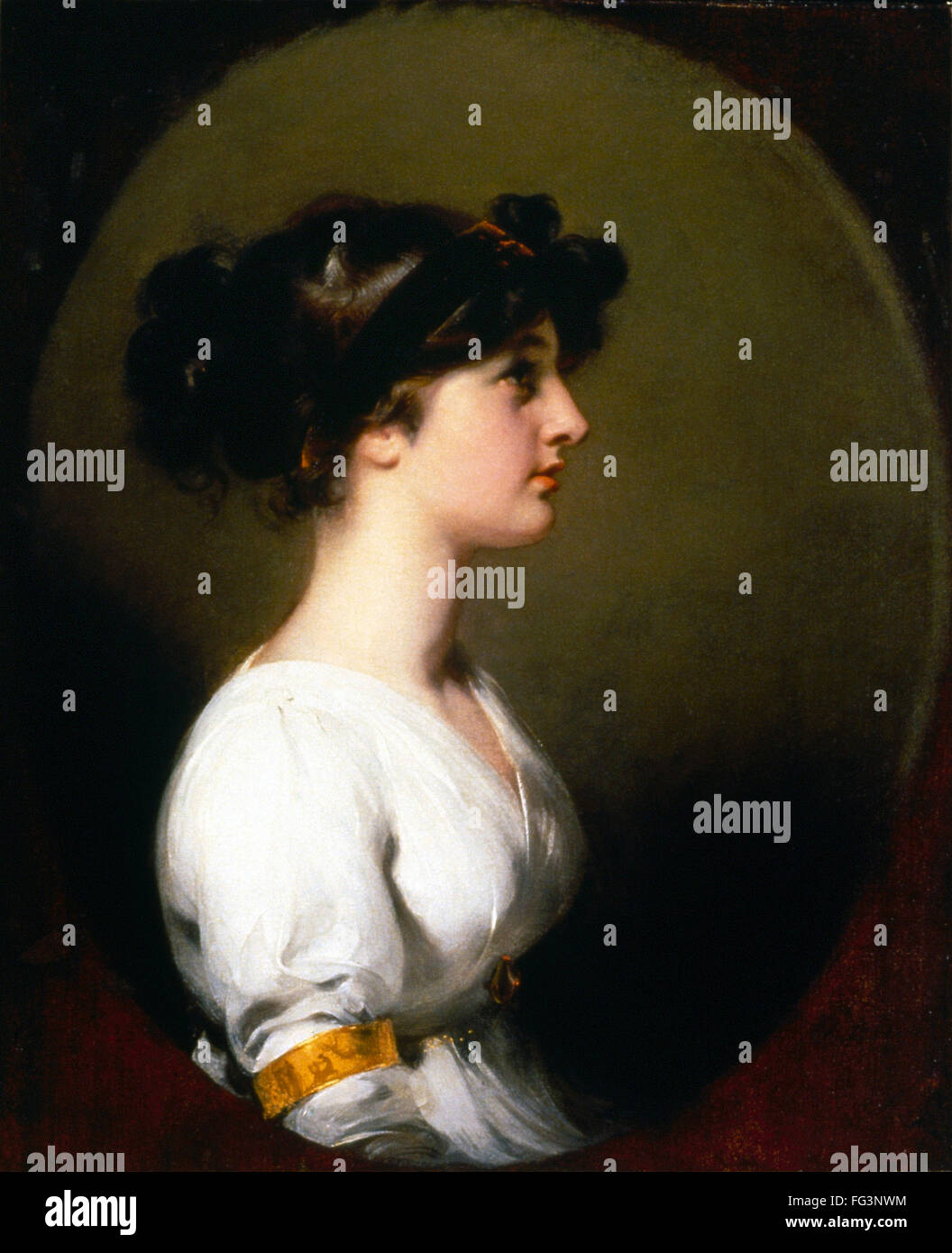 LAWRENCE: CAROLINE UPTON. /n'The Honorable Caroline Upton.' Oil on canvas by Sir Thomas Lawrence, c1800. Stock Photo