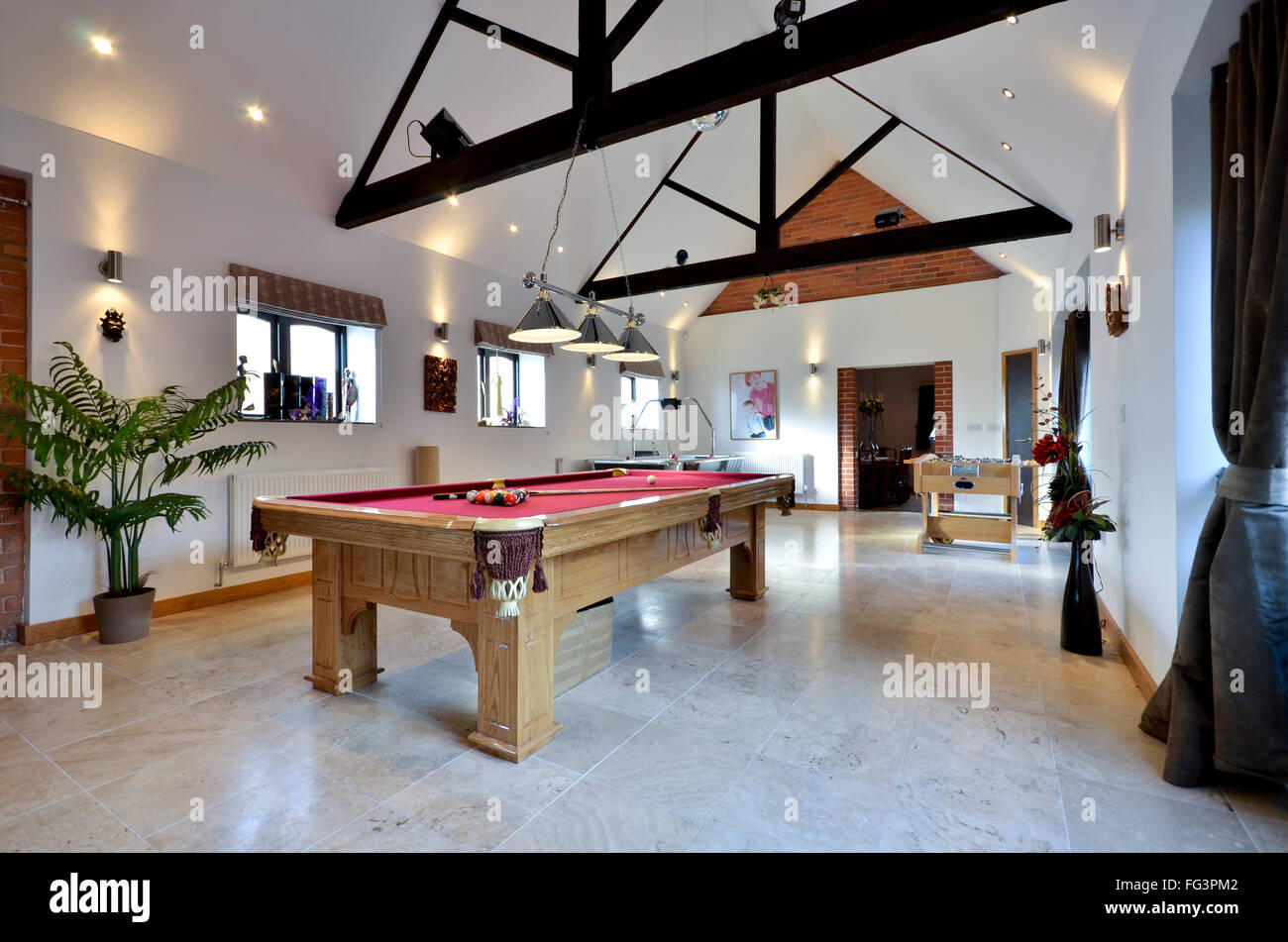 games room in luxury home development Stock Photo