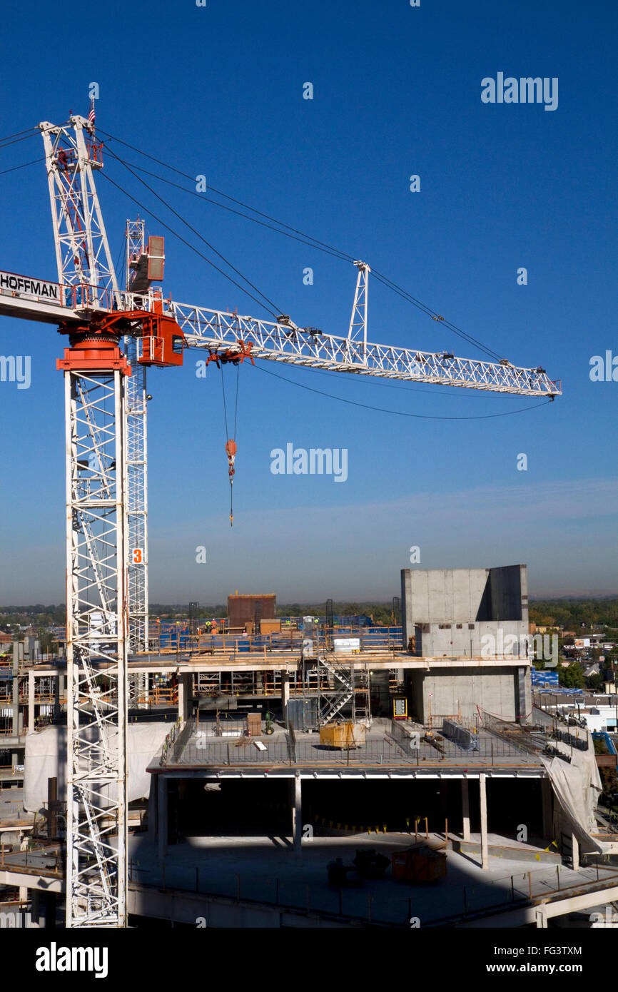 Construction crane in downtown Boise, Idaho, USA. Stock Photo