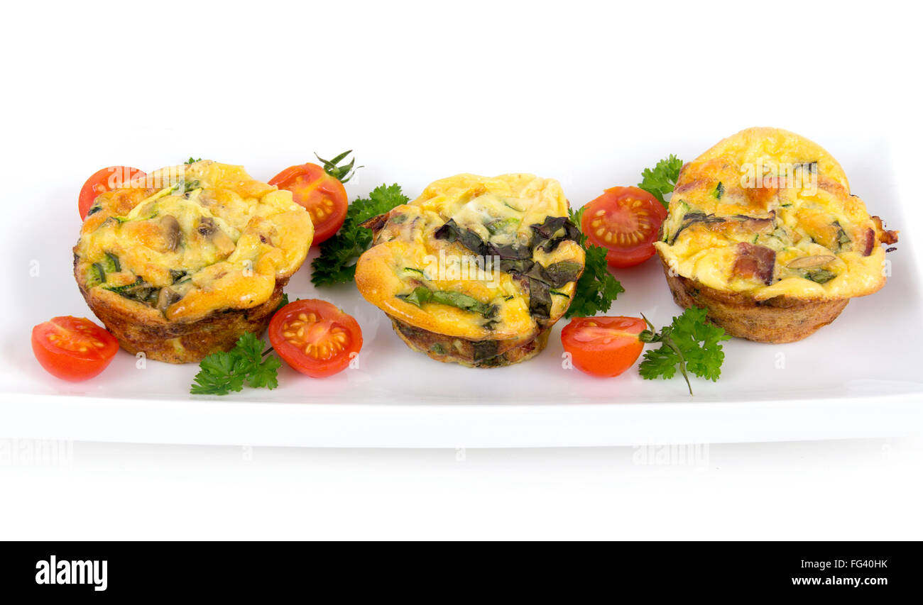egg muffin cup dinner quiche and omelet style with mushroom spinach and