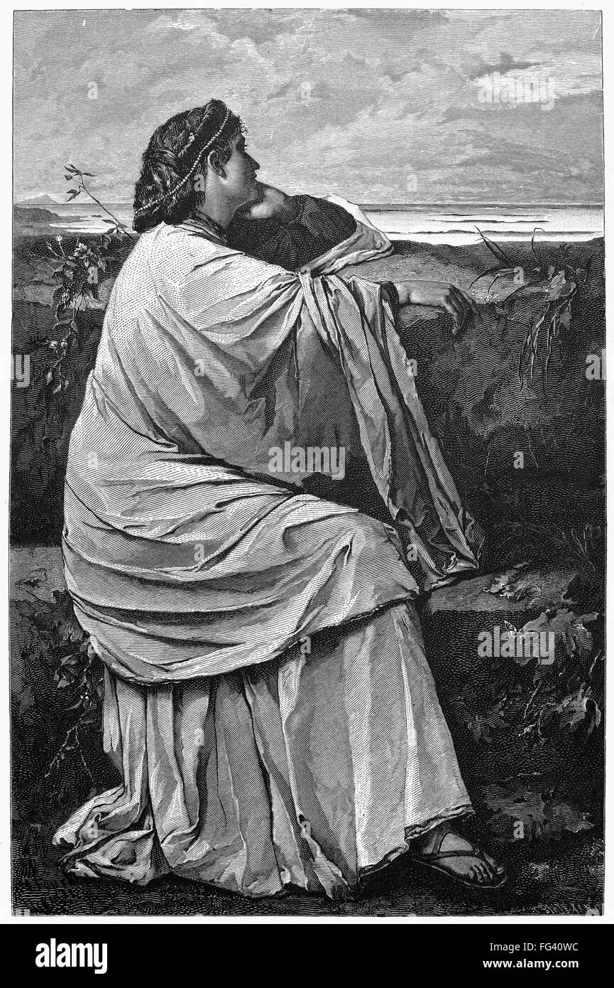 FEUERBACH: IPHIGENIA. /n'Iphigenia in Tauris.' Engraving after the oil painting by Anselm Friedrich Feuerbach, 1870. Stock Photo