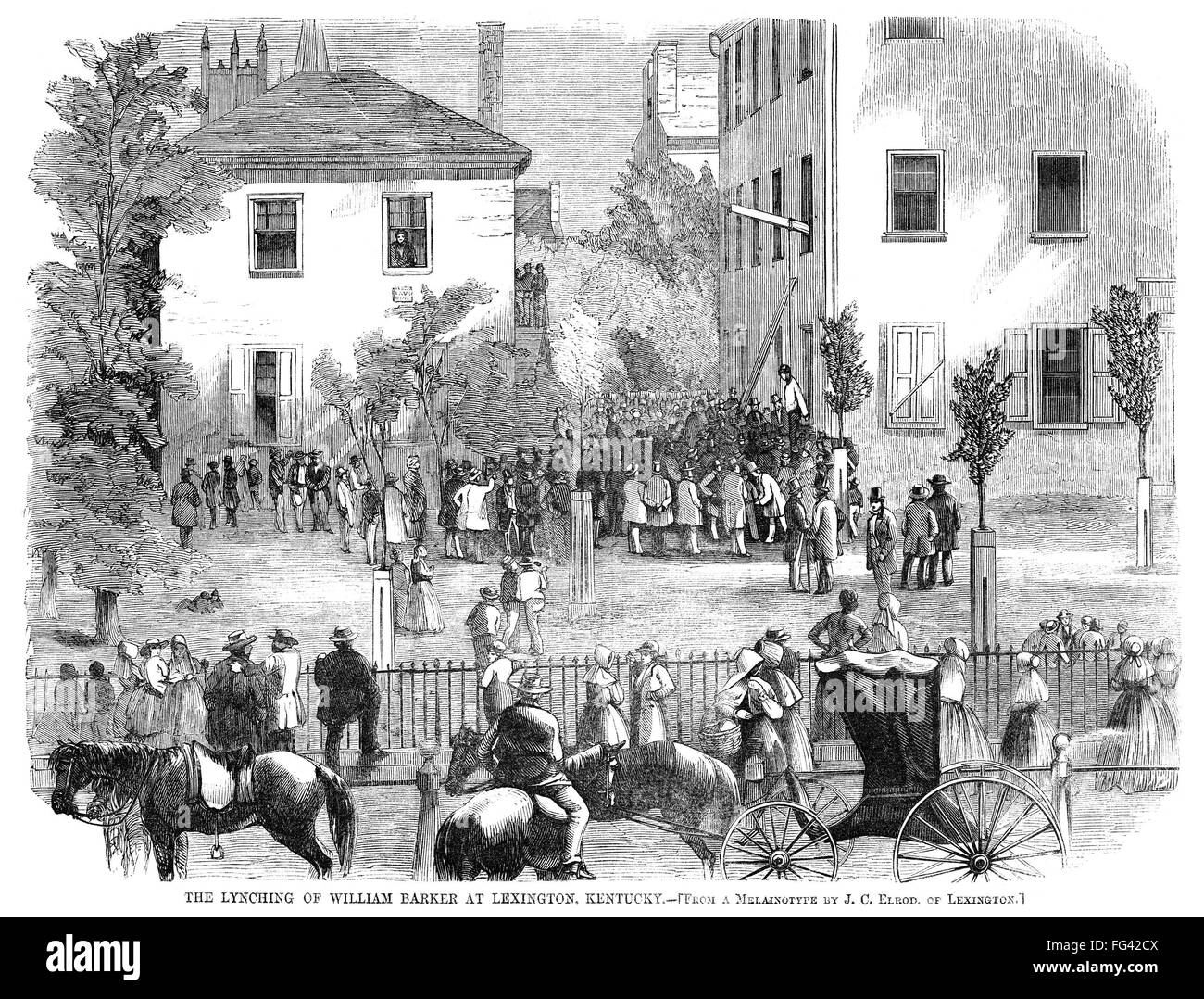 KENTUCKY LYNCHING, 1858. /nThe lynching of gang member William Barker