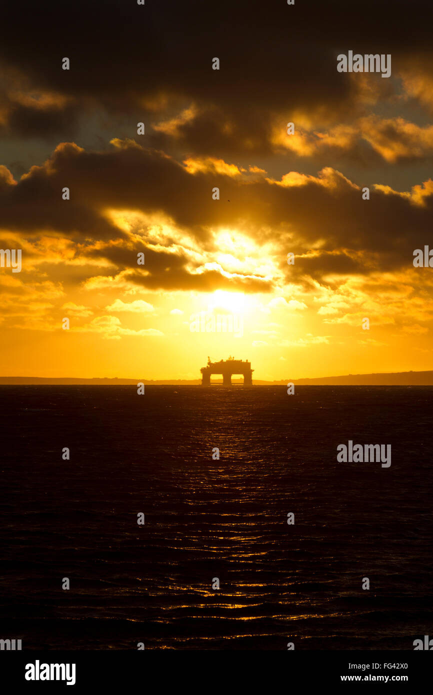 Oil rigs in Scapa Flow Stock Photo