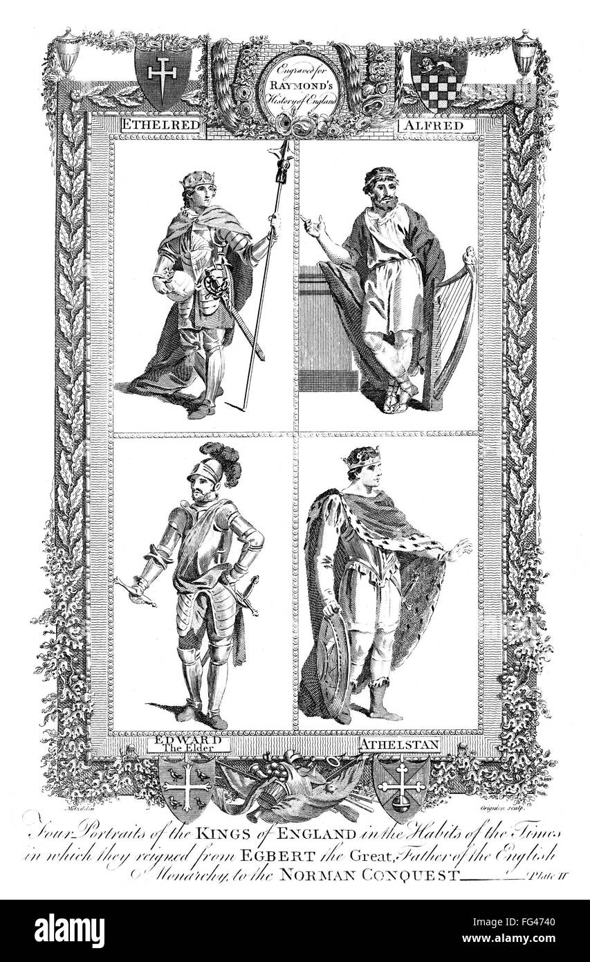 KINGS OF WESSEX. /nLeft to right, with reign dates (top) Ethelred I