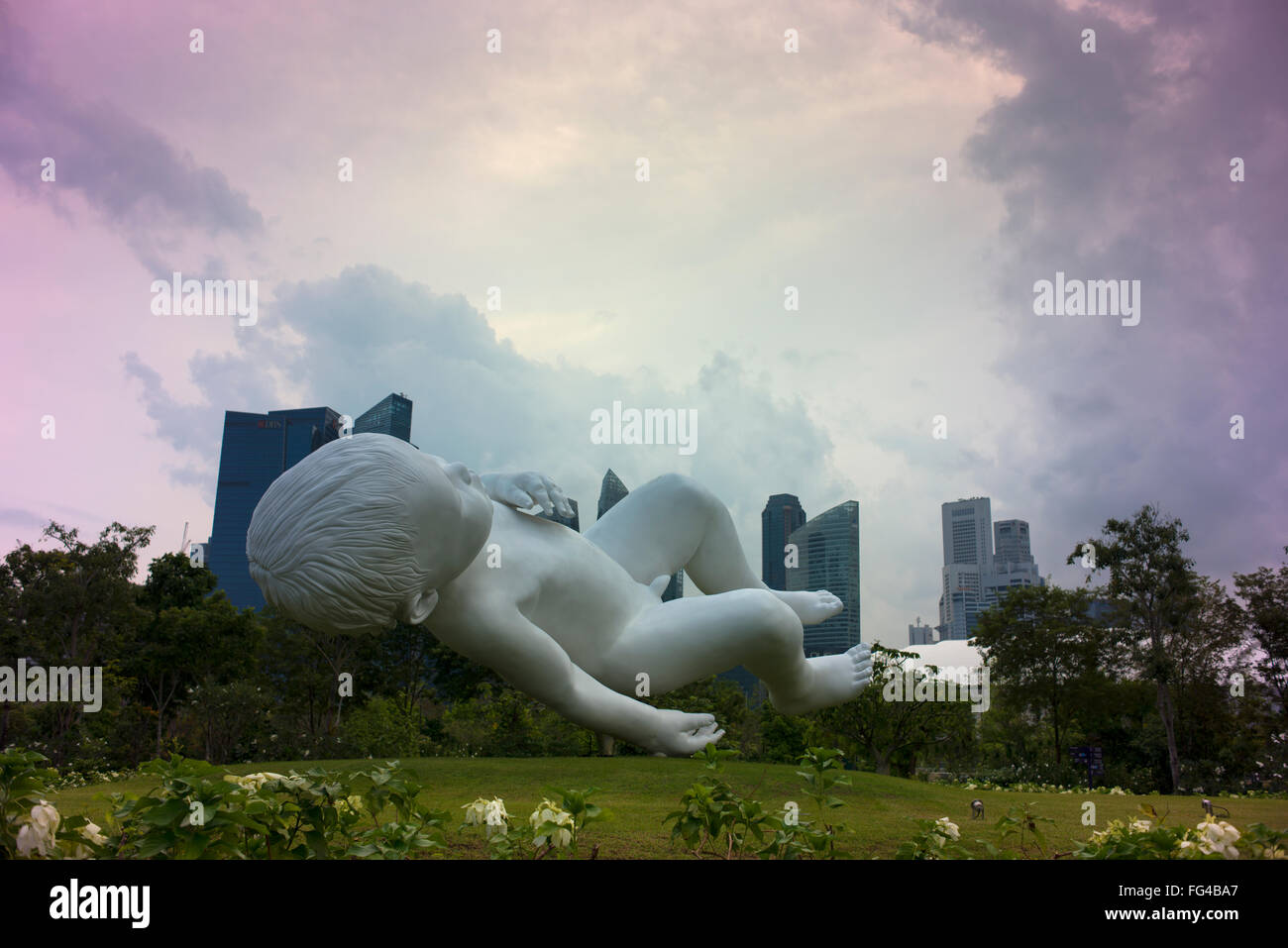'Planet', a sculpture by Marc Quinn installed at Gardens By The Bay, Singapore. Stock Photo