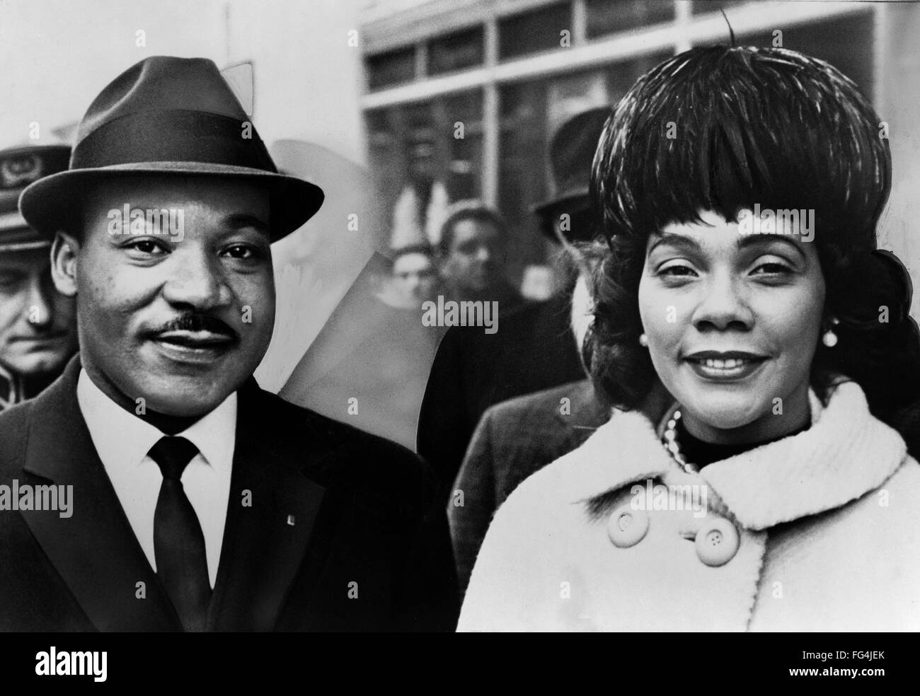 MARTIN LUTHER KING, JR. /n(1929-1968). American clergyman and civil rights leader. With his wife Coretta. Photograph by Herman Hiller, 1964. Stock Photo