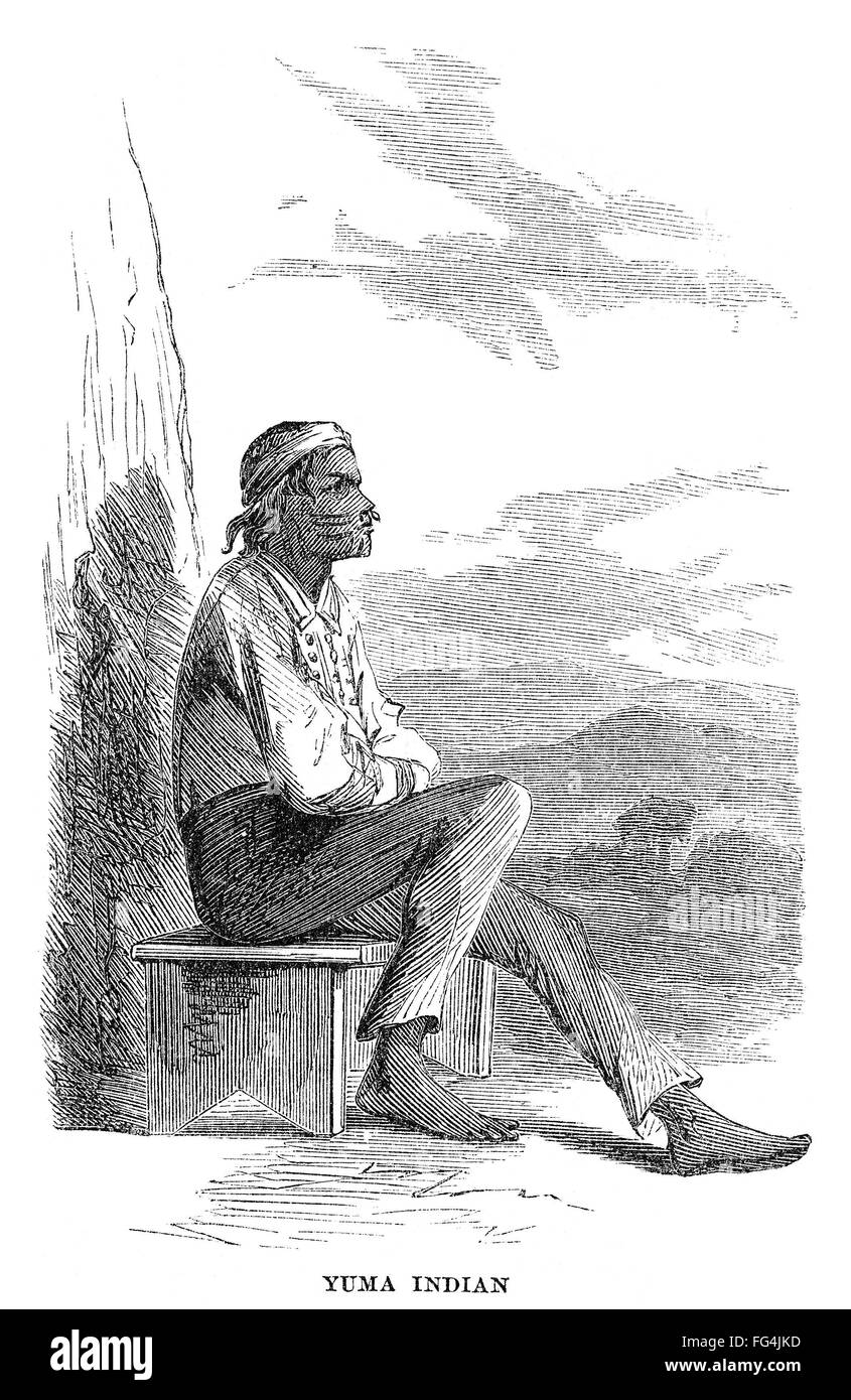 YUMA MAN, 1864. /nA Yuma Native American man in Arizona. Wood engraving