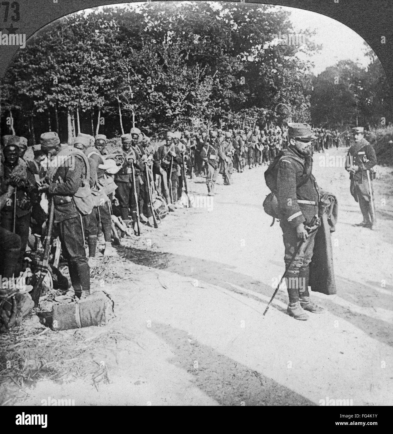 WORLD WAR I ARGONNE, c1918. /nA French relief column of Algerian