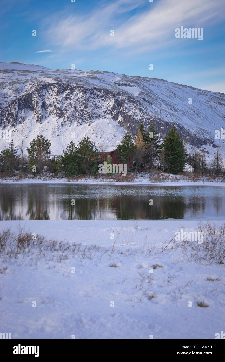 beautiful winter scenery in Iceland Stock Photo - Alamy
