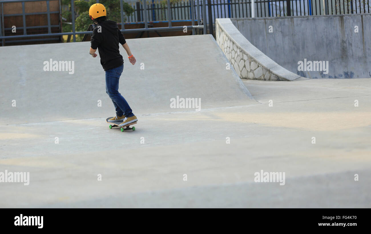 Skateboarding At Skatepark Stock Photo Alamy