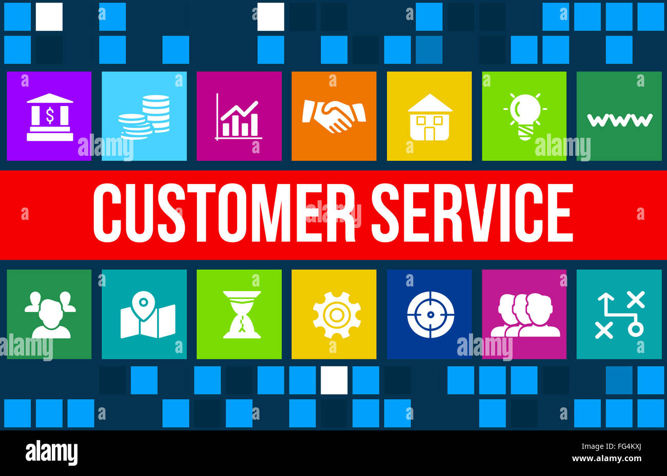 Customer service concept image with business icons and copyspace Stock ...