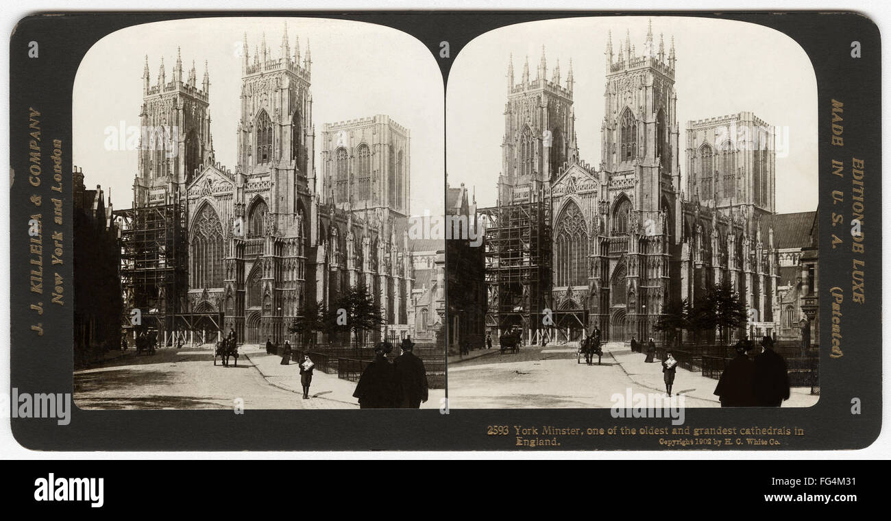 YORK MINSTER, c1902. /n'York Minster, one of the oldest and grandest cathedrals in England.' Stereograph, c1902. Stock Photo
