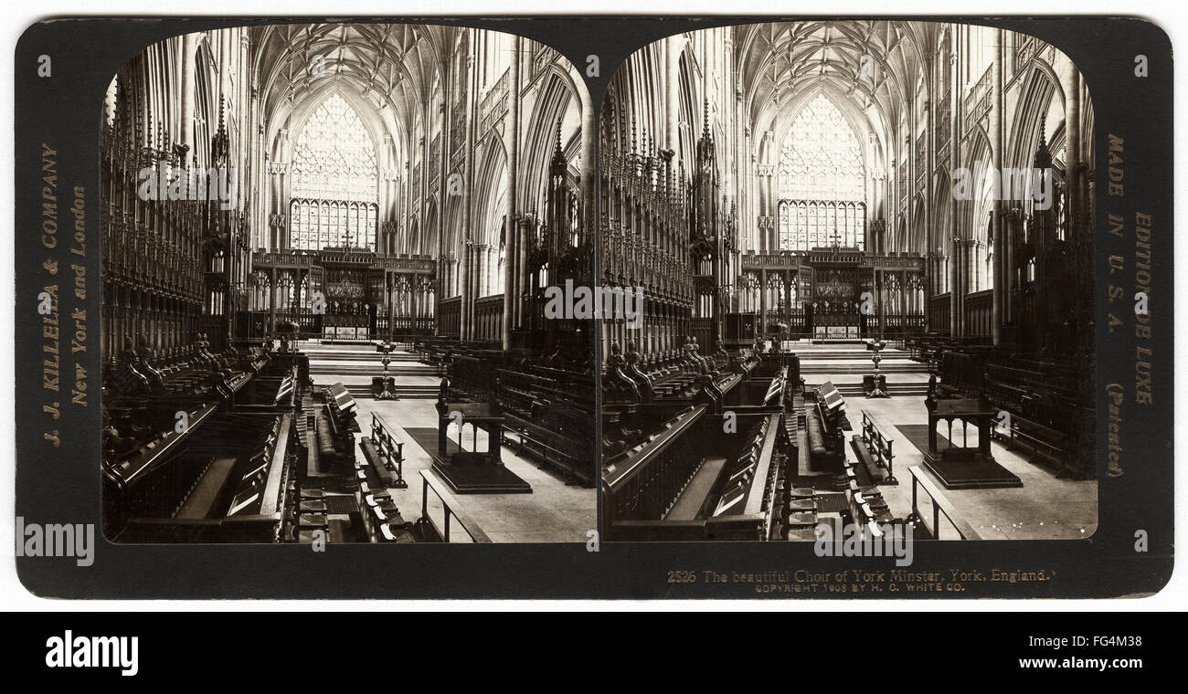 YORK MINSTER, c1902. /n'The beautiful Choir of York Minster, York, England.' Stereograph, c1902. Stock Photo