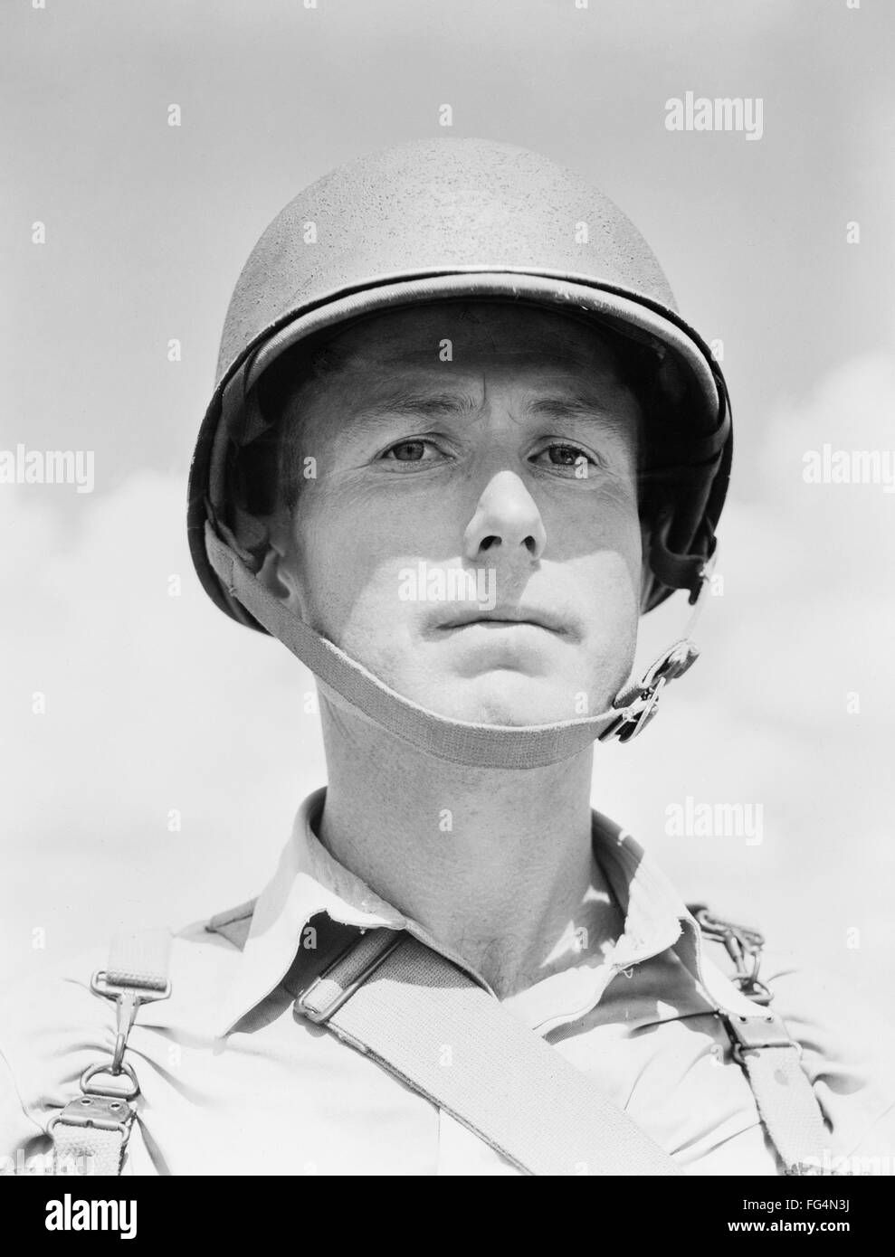 PARATROOPER, 1942. /nPortrait of a U.S. Army paratrooper. Photograph by