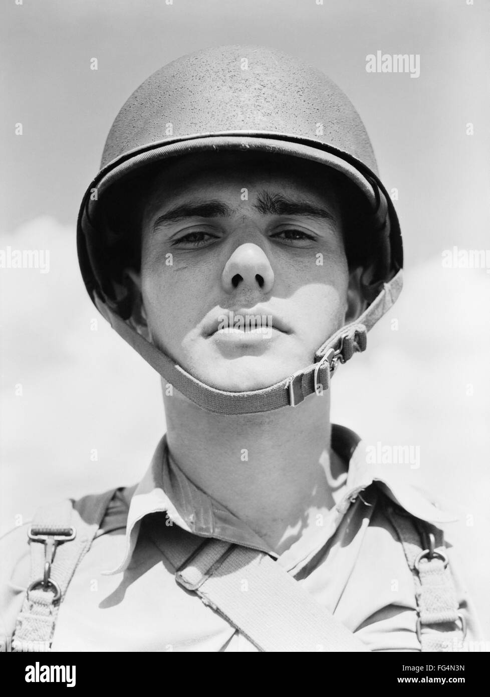 PARATROOPER, 1942. /nPortrait of a U.S. Army paratrooper. Photograph by