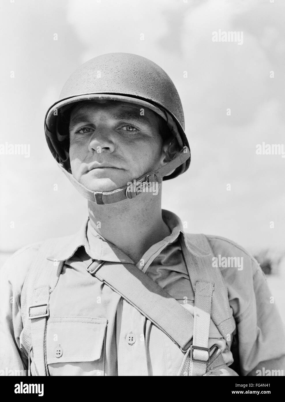 PARATROOPER, 1942. /nPortrait of a U.S. Army paratrooper. Photograph by