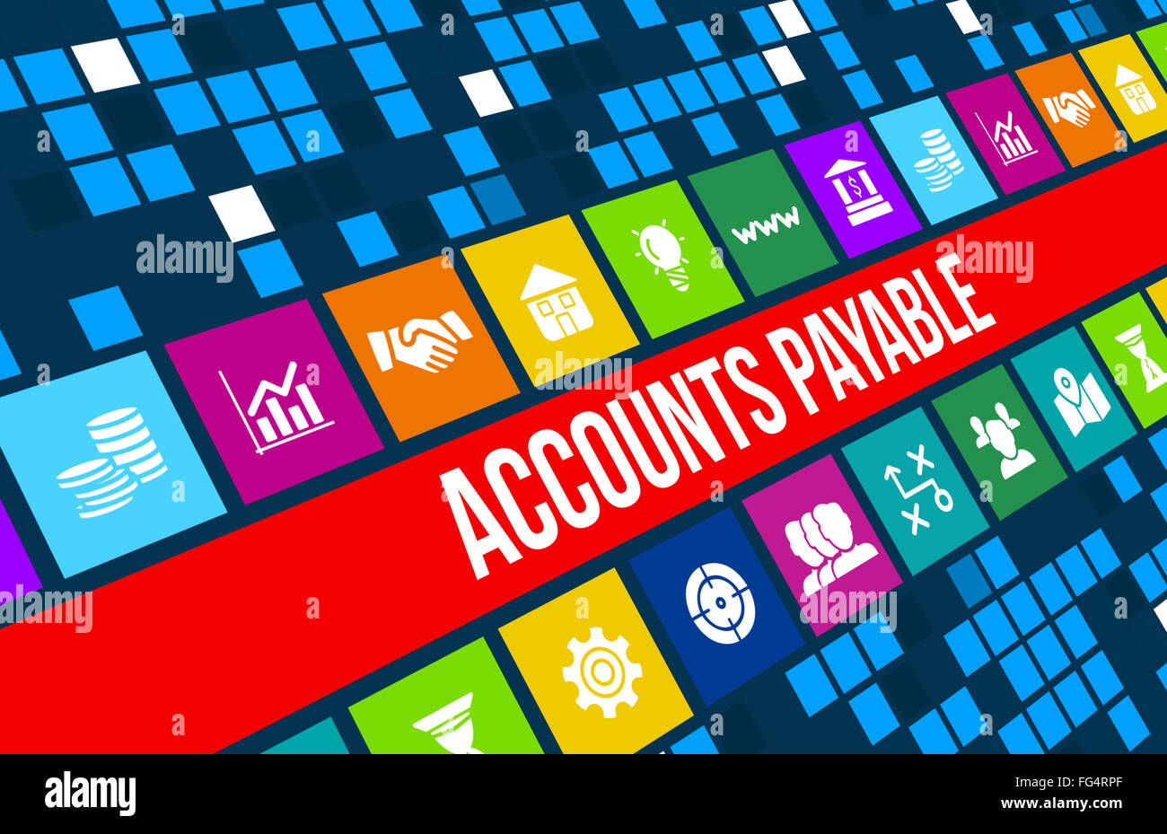 Account payable concept image with business icons and copyspace Stock