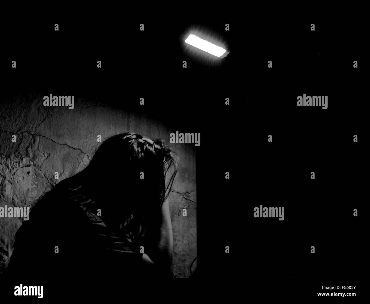 Woman Head In Hands Anxiety High Resolution Stock Photography and ...