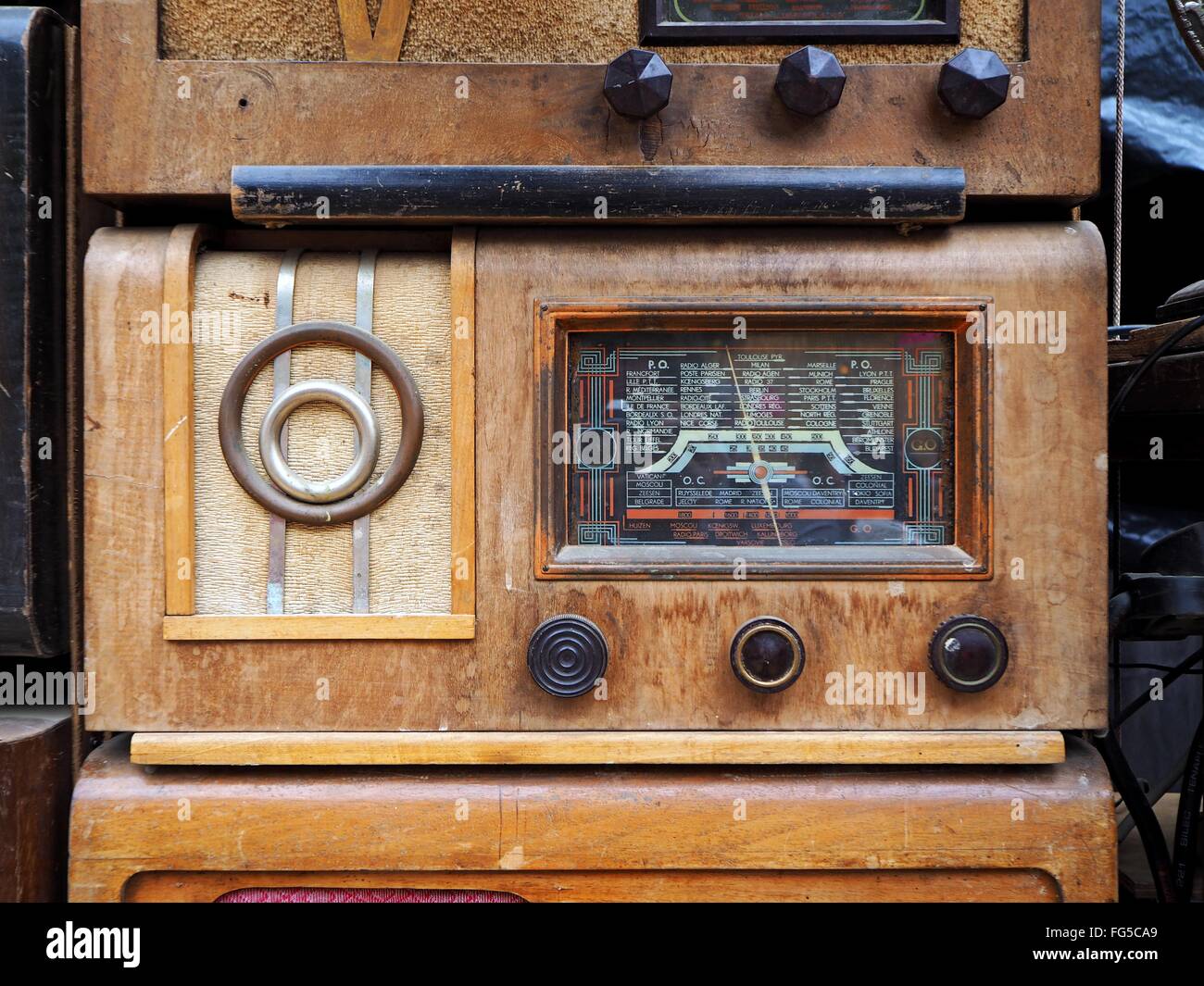 Close-Up Of Old Radios In Shop Stock Photo - Alamy