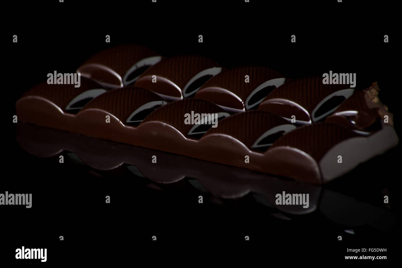 Elegant bitten chocolate bar Stock Photo